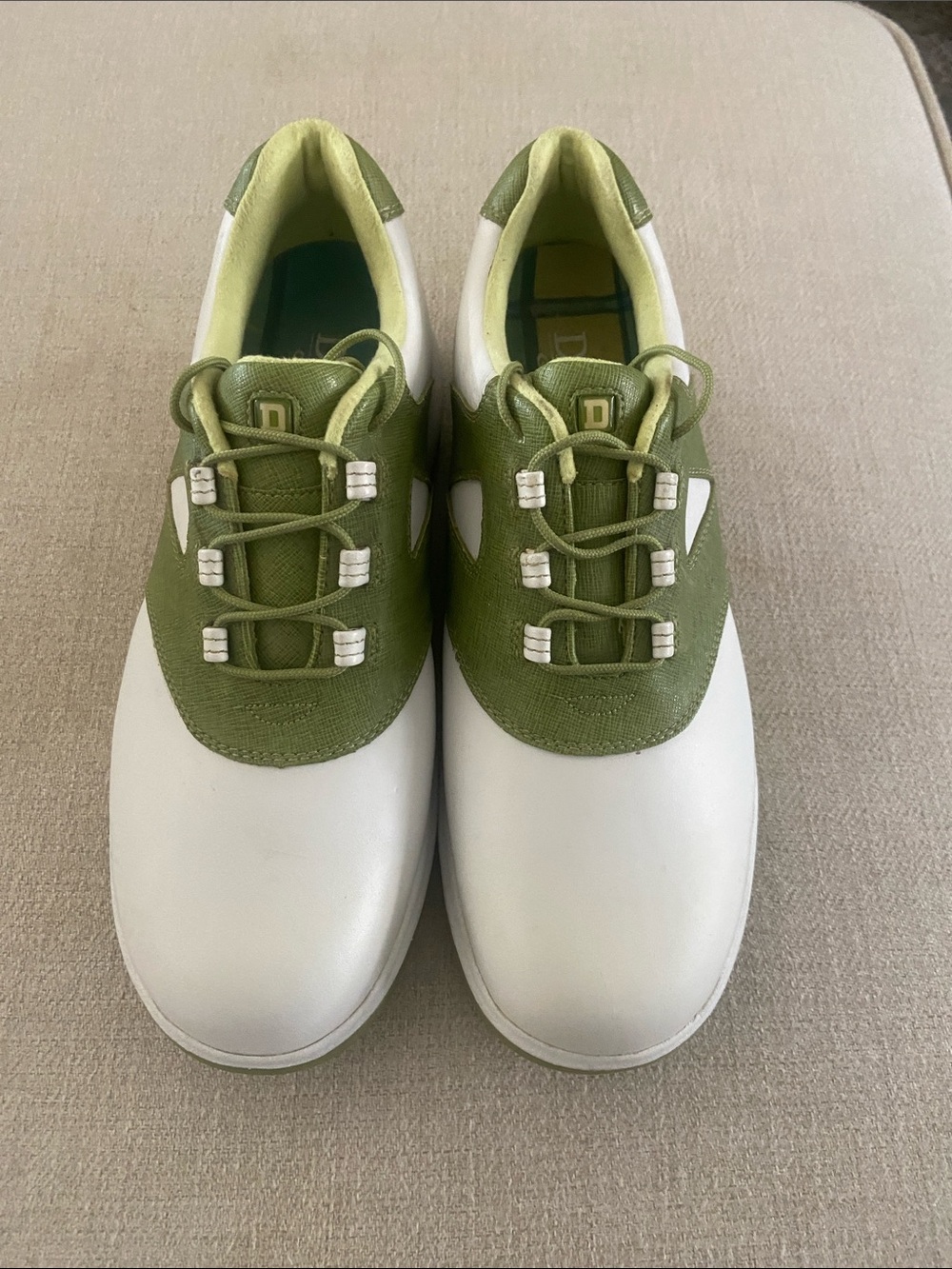 Dexter White and Olive Green Women's Athletic Golf Shoes